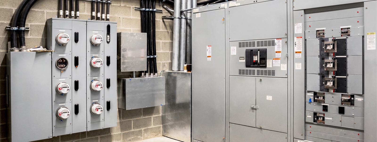 Commercial electrical metering and distribution room